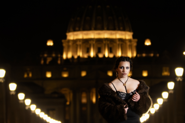 Evening portrait near St. Peter’s Basilica, Rome Evening portrait in Rome with St. Peter’s Basilica in the background